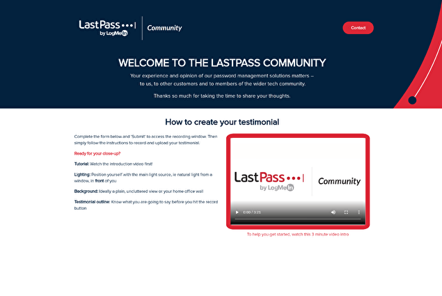 Capture écran LastPass Community